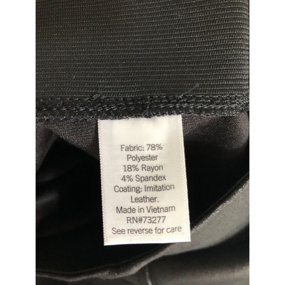 Nine West Stretch Knit Legging Womens Size M Faux Leather Stretchy Black Crackle - Picture 12 of 14